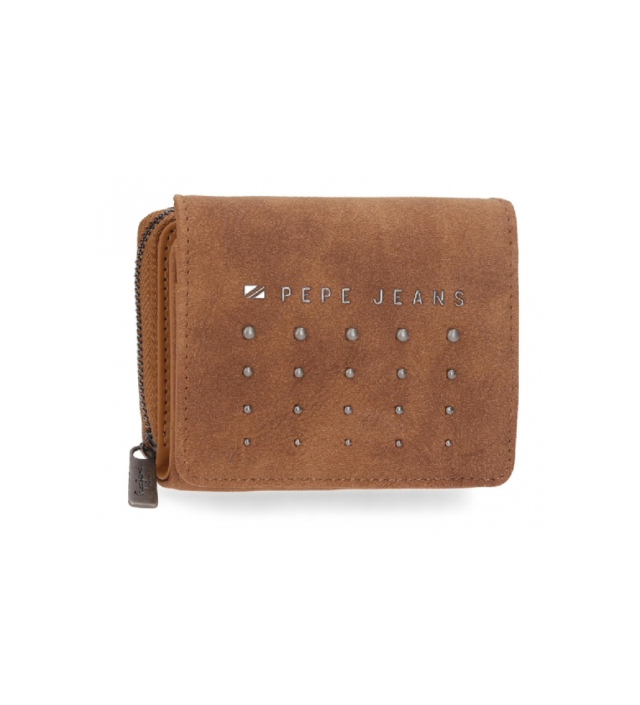 Carteira Pepe Jeans Holly com compartimento para notas marrom