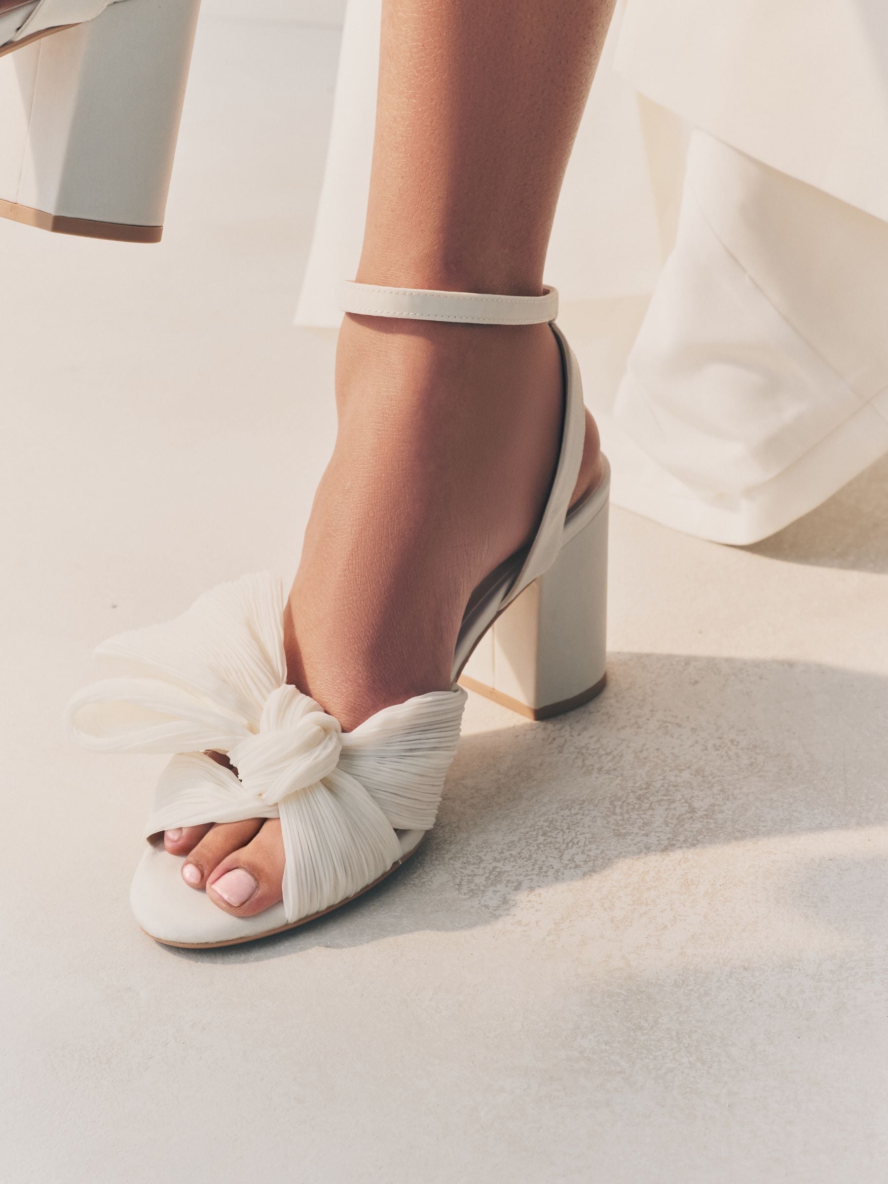 Ivoor - Forever Comfort® Bruiloft Strik Block Bruid hakken Schoenen
