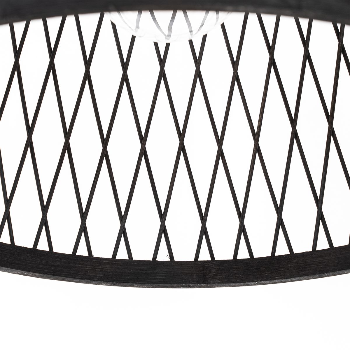Landelijke buiten hanglamp zwart rotan 40 cm - Calamus