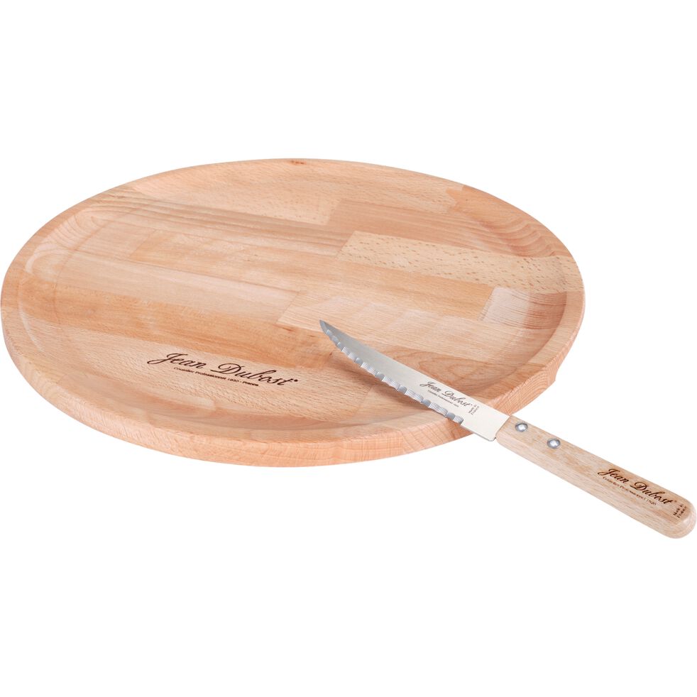 MARGA Plateau à pizza en bois de hêtre D33cm - naturel