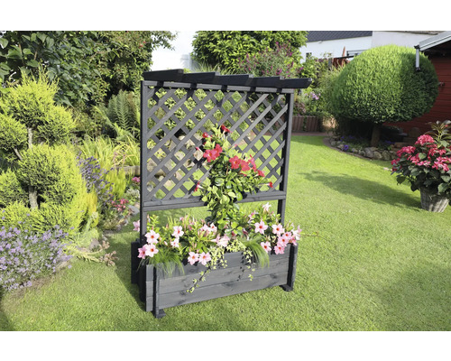 Bloembak met trellis, promadino hout, 102 x 65 x 140 cm, antraciet