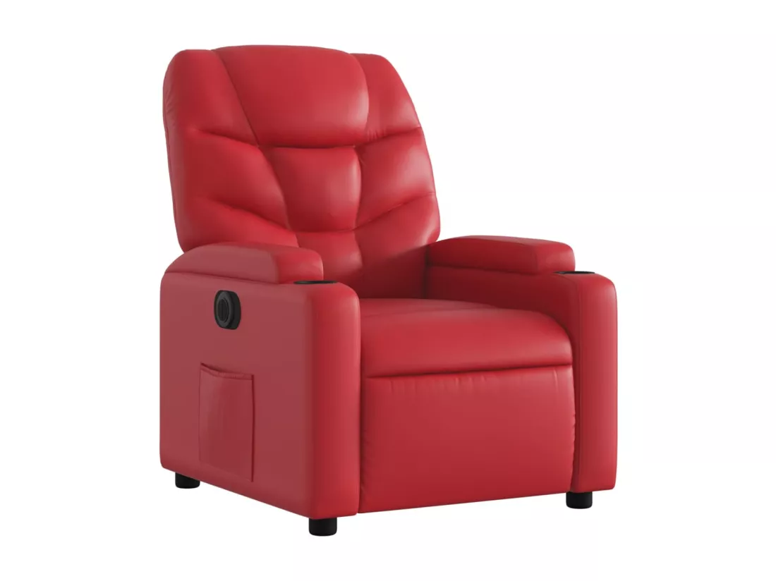 Fauteuil inclinable électrique Rouge Similicuir