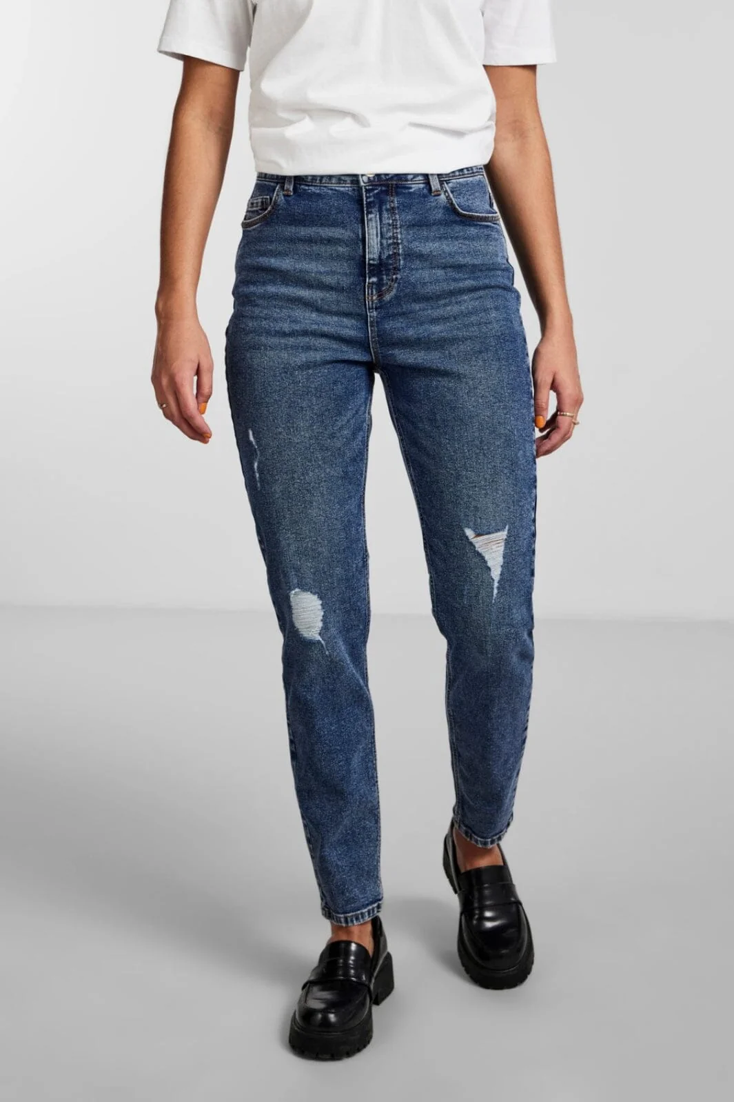 Pieces PcKesia Mom HW Ank. Jeans NOOS medium blue denim