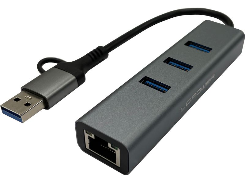 LC-Power LC-HUB-C-multi-9 RJ45-Anschluss für Netzwerkverbindung