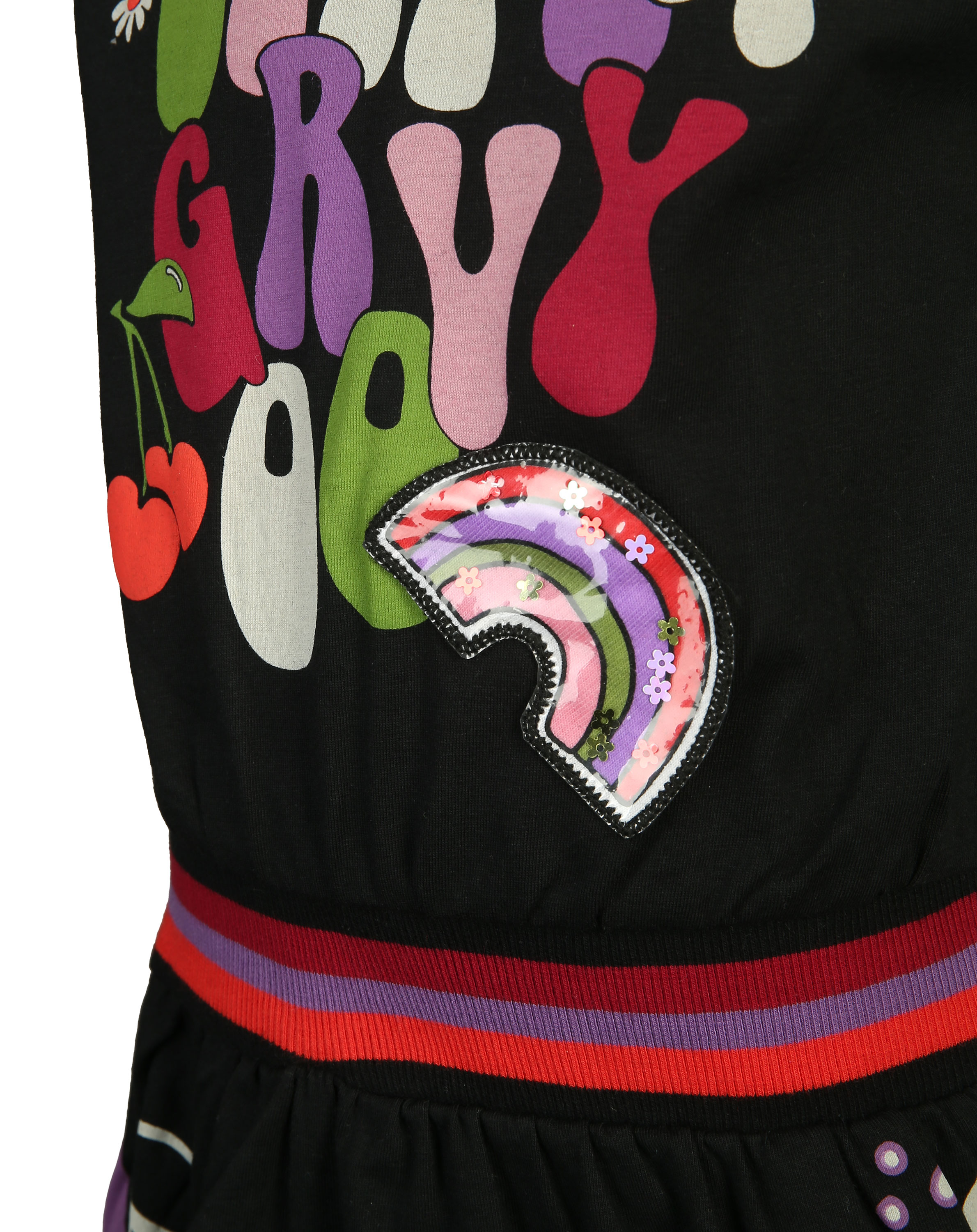 Kurzarm-Kleid STAY GROOVY in schwarz