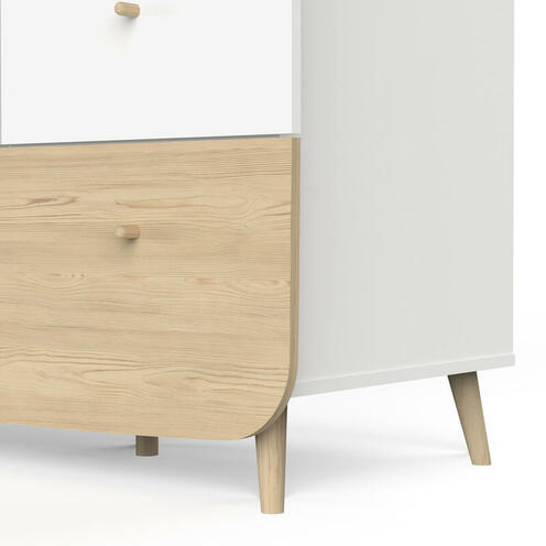 Armoire 2 portes + 2 tiroirs FIRMIANA Blanc - CBA Meubles