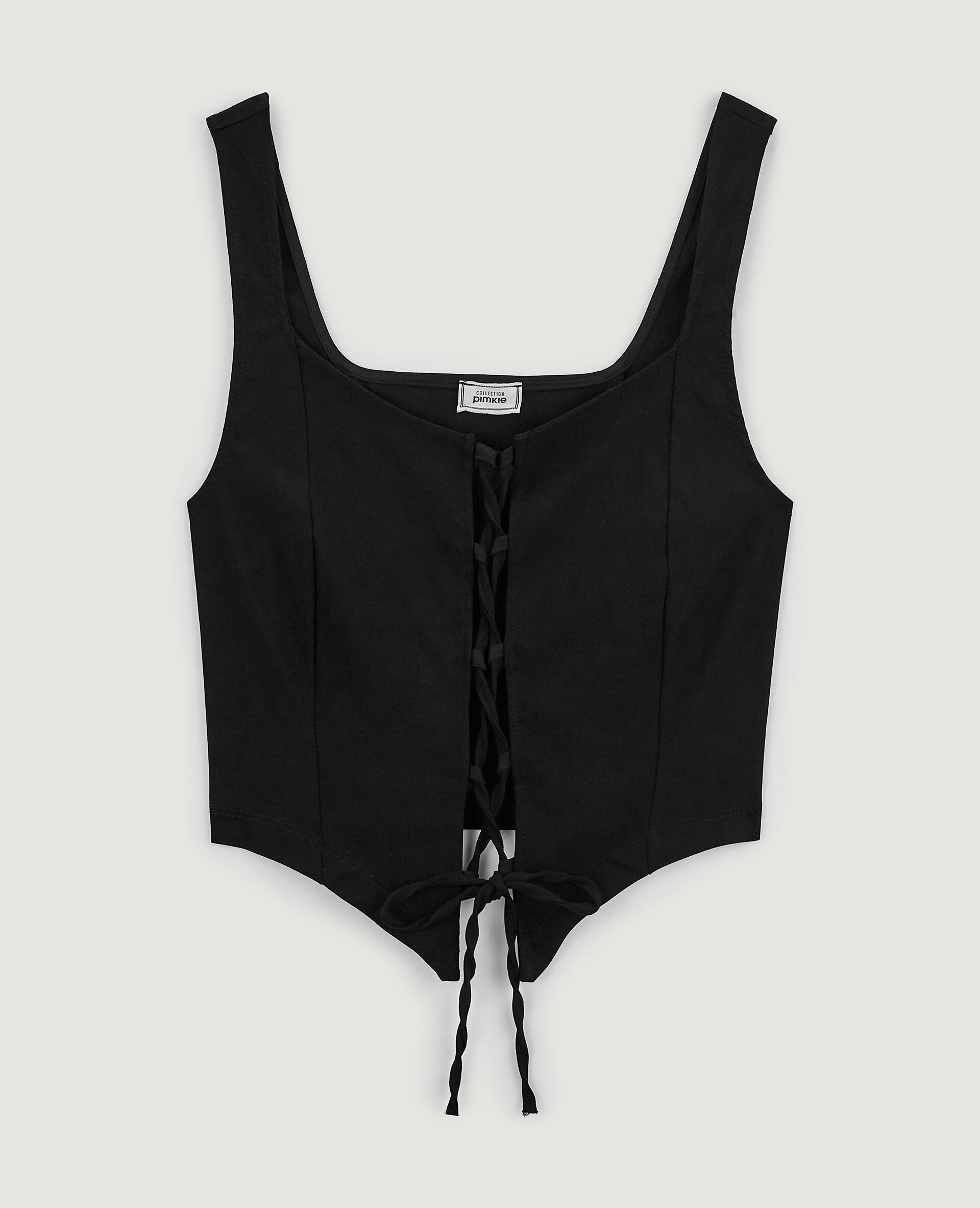 Top corset avec laçage - Noir
