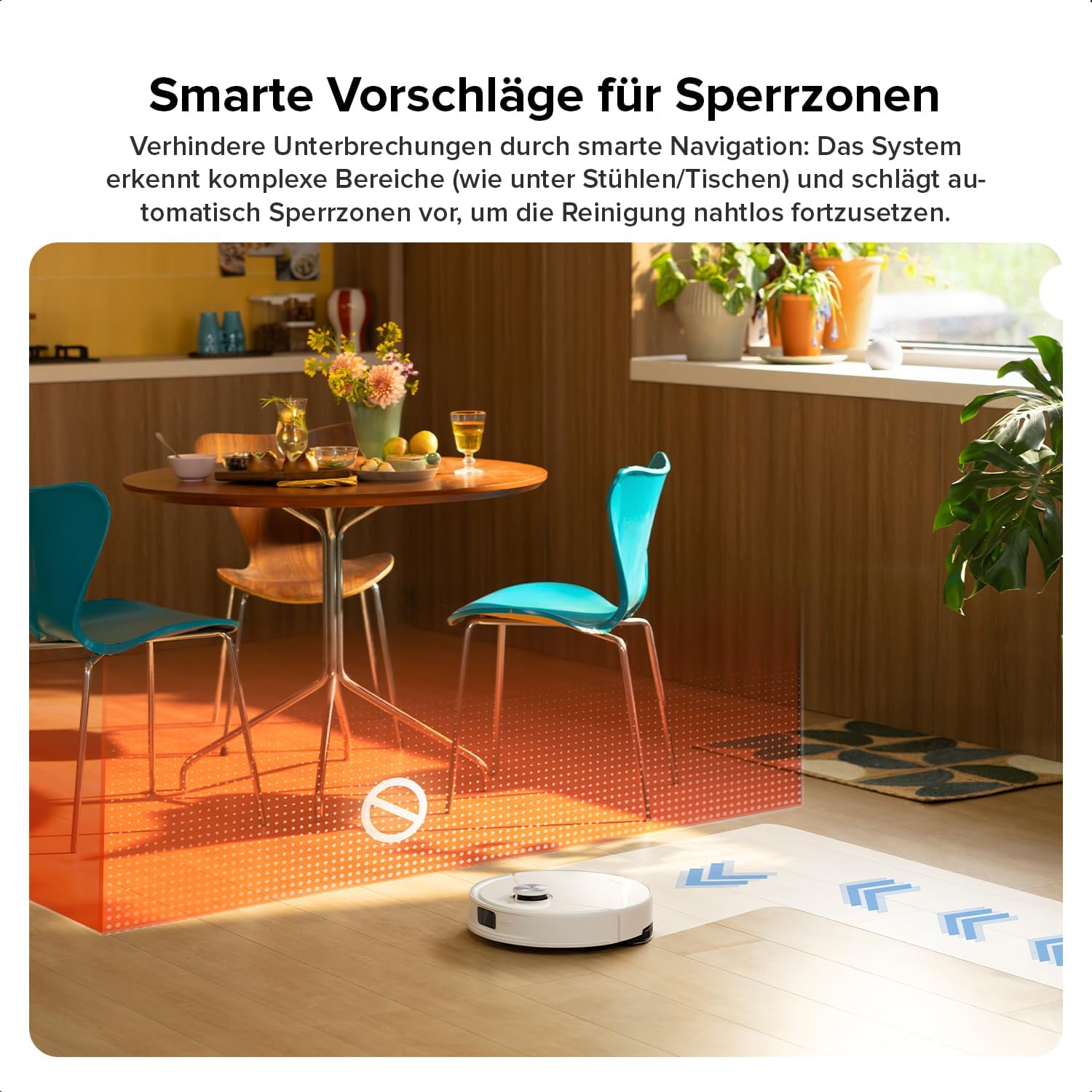 roborock Q10 S5 Saugroboter mit Wischfunktion, 10.000 Pa HyperForce Saugkraft, Dual Anti-Tangle System, Auto Lifting Mopping, Ideal für Tierhaare, Teppiche, Hartböden (Weiß)