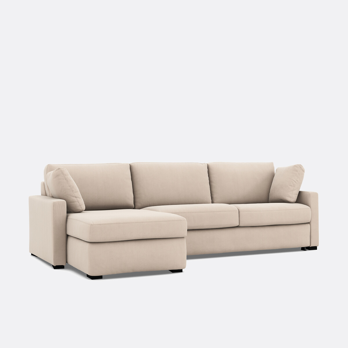 LA REDOUTE INTERIEURS<br>Sofá cama de canto em bombazina fina, Bultex, Timor