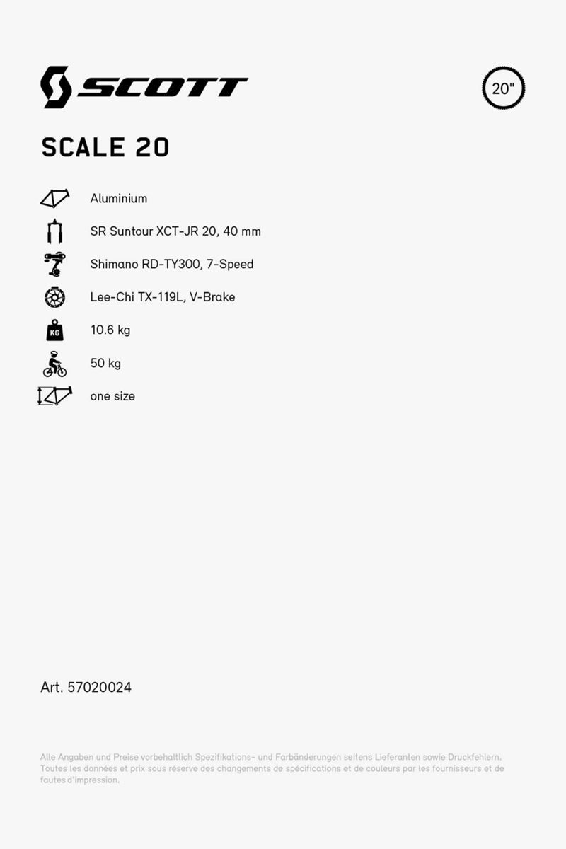 SCOTT Scale 20 Kinder Mountainbike 2024