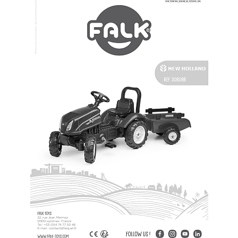 Falk Toys New Holland traktor med vogn