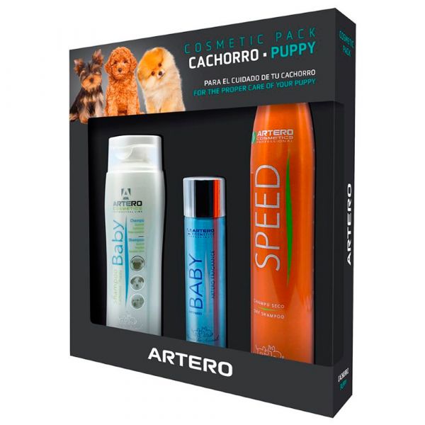 Artero Pack Cosmética Cachorrinhos Champú Baby 250 ml   Speed 300 ml   Perfume Baby 90 ml