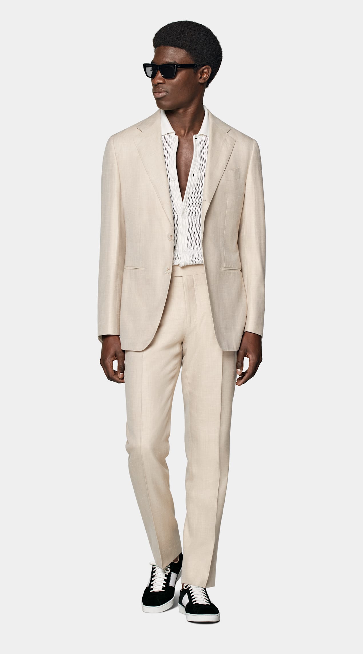 Costume Havana coupe Tailored sable à chevrons