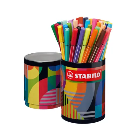 Premium-Filzstift - STABILO Pen 68 - ARTY - 45er Metalldose - mit 45 verschiedenen Farben