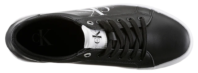 Calvin Klein Jeans Plateausneaker »VULC FLATFORM LACEUP LOW LTH«  weicher Schaftrandpolsterung, Freizeitschuh, Halbschuh, Schnürschuh