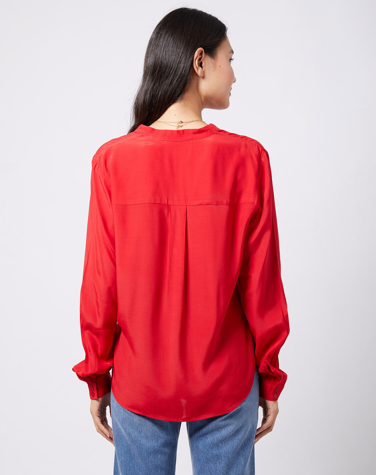 Esprit Blouse à encolure en V lenzing™ ecovero™ rouge