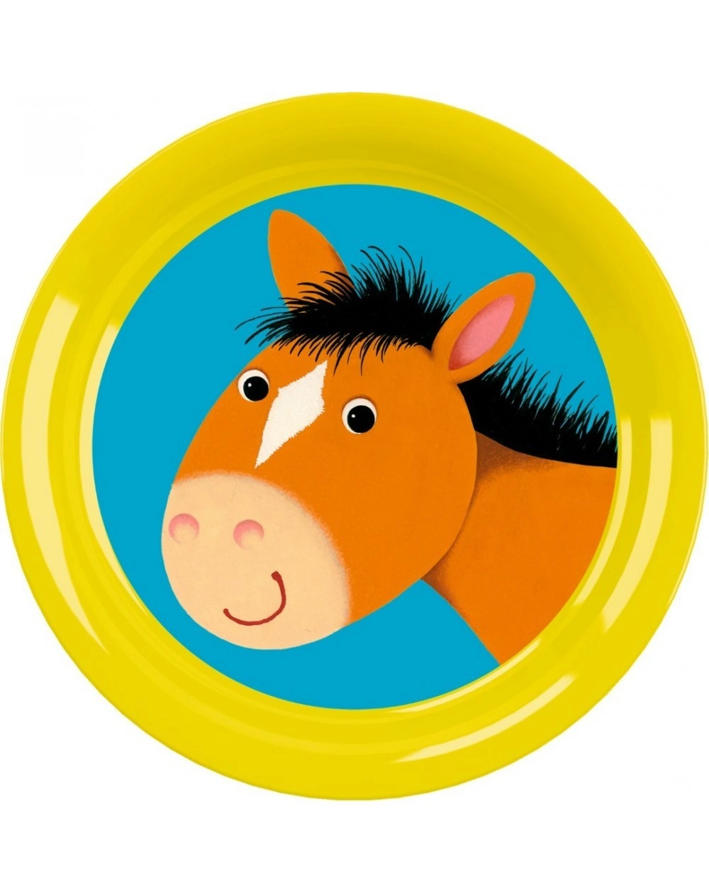 Teller PFERD - FRECHE RASSELBANDE (?18 cm)