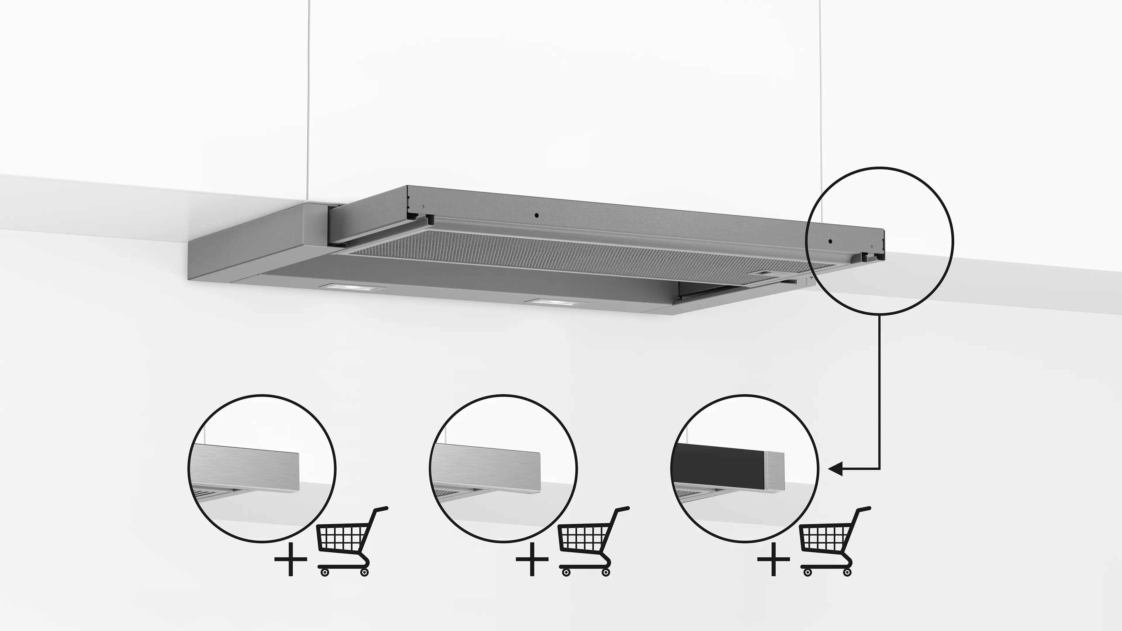 Serie 4 Vlakscherm afzuigkappen 60 cm Zilver metallic