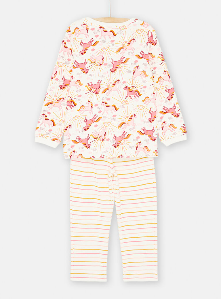Ensemble pyjama écru et rose