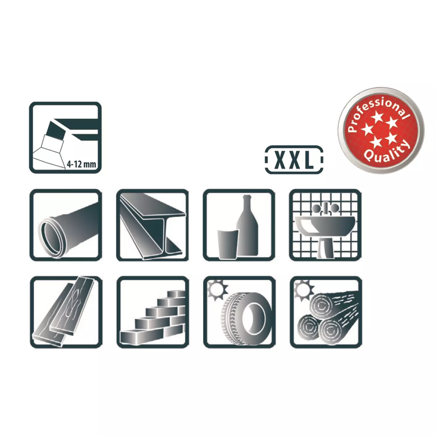 Pica 528/46 Classic Permanent Marker XXL - Zwart - 4-12mm