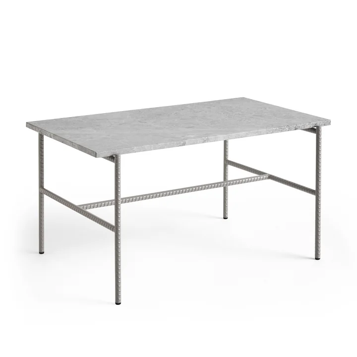 HAY - Rebar Beistelltisch rechteckig, Marmor grau / fossilgrau