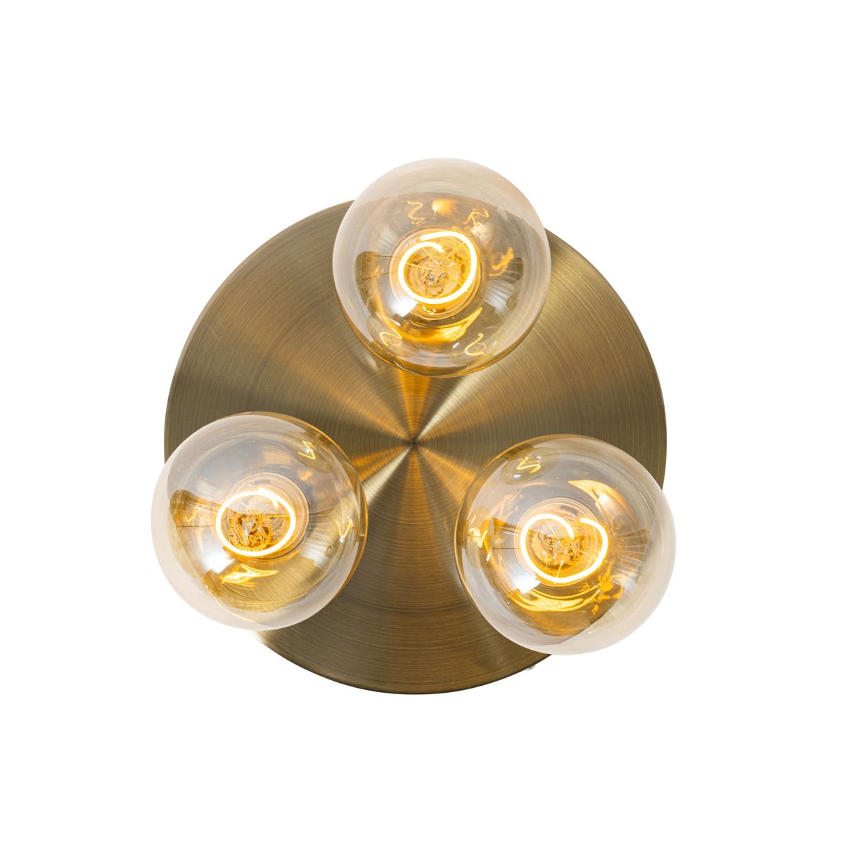 Smart plafondlamp brons rond incl. 3 Wifi G95 - Facil