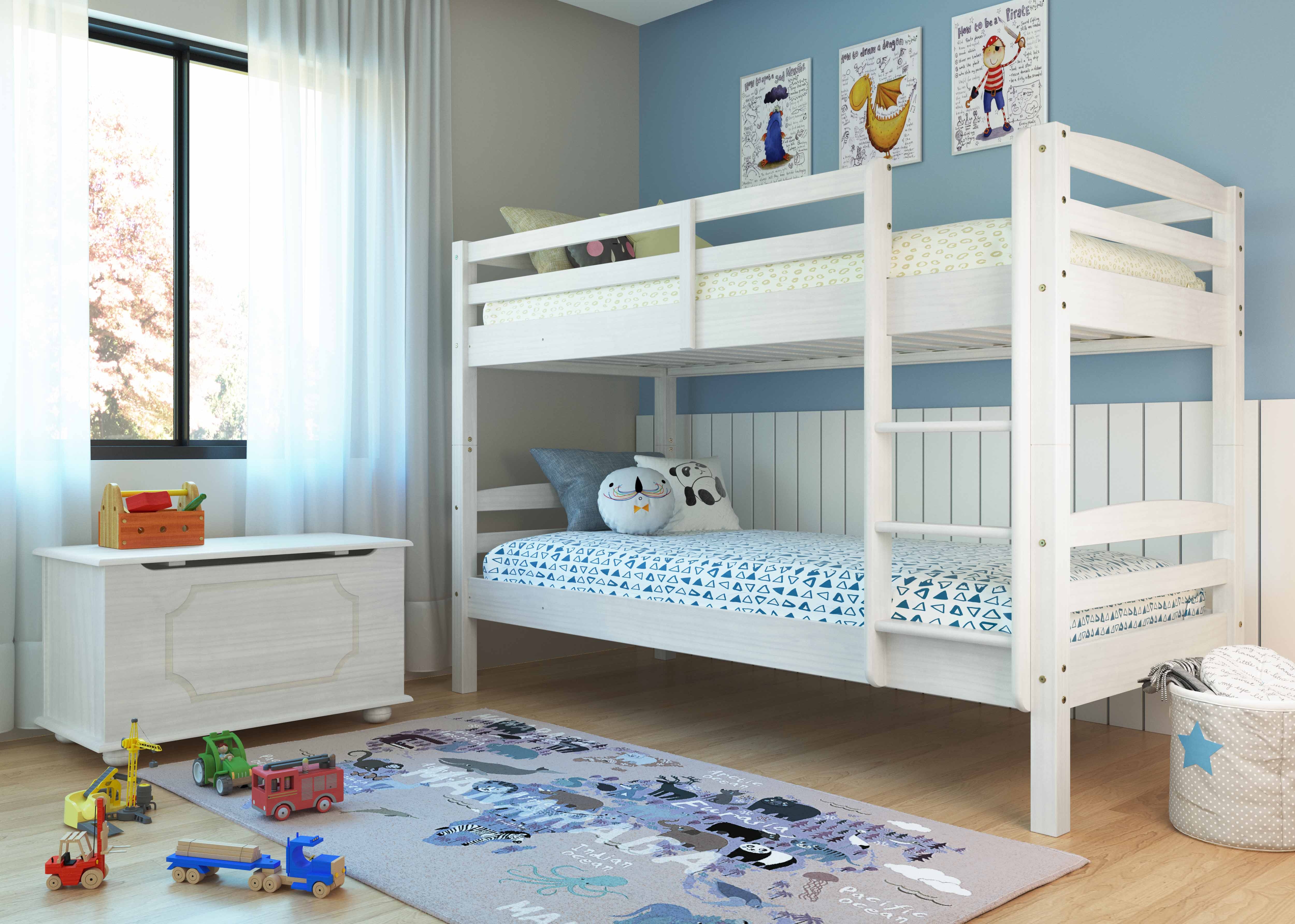 Inter Link Etagenbett Annika 90x200 cm Kiefer Massivolz weiss lackiert