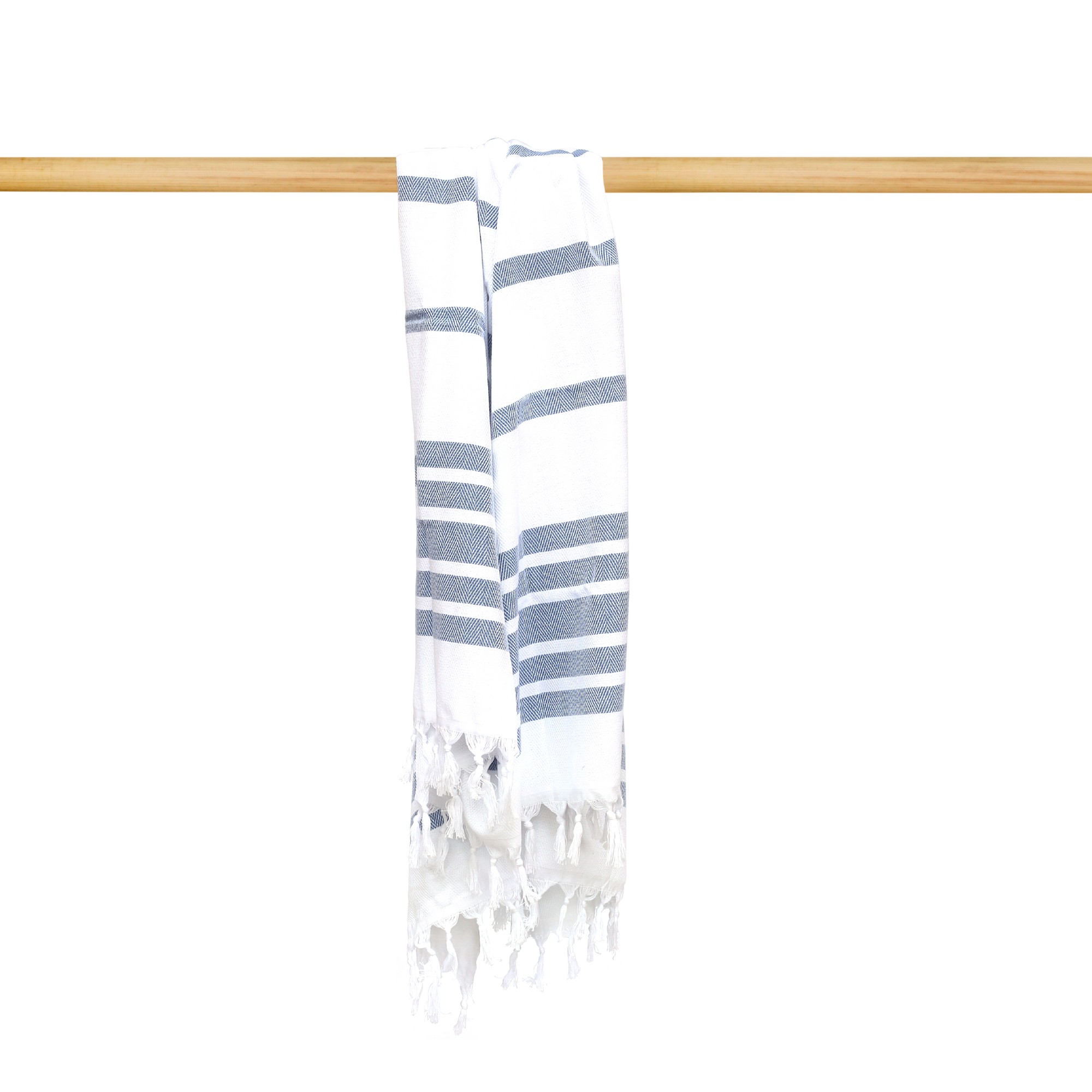 Hamamtuch 'Soli', denim, weiß, L 175 cm, B 95 cm von fischer's lagerhaus