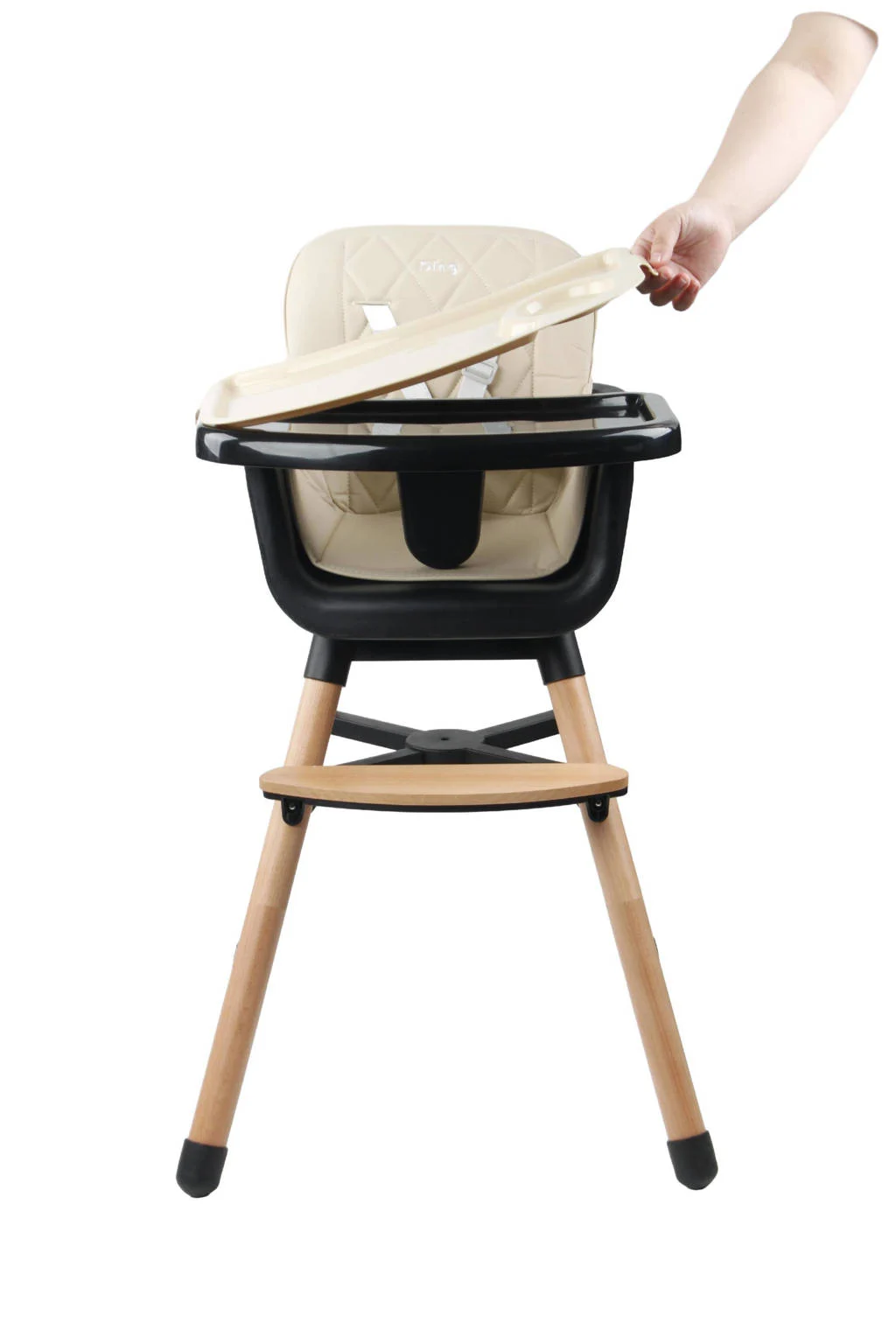 Wooden High Chair - Daily - Beige