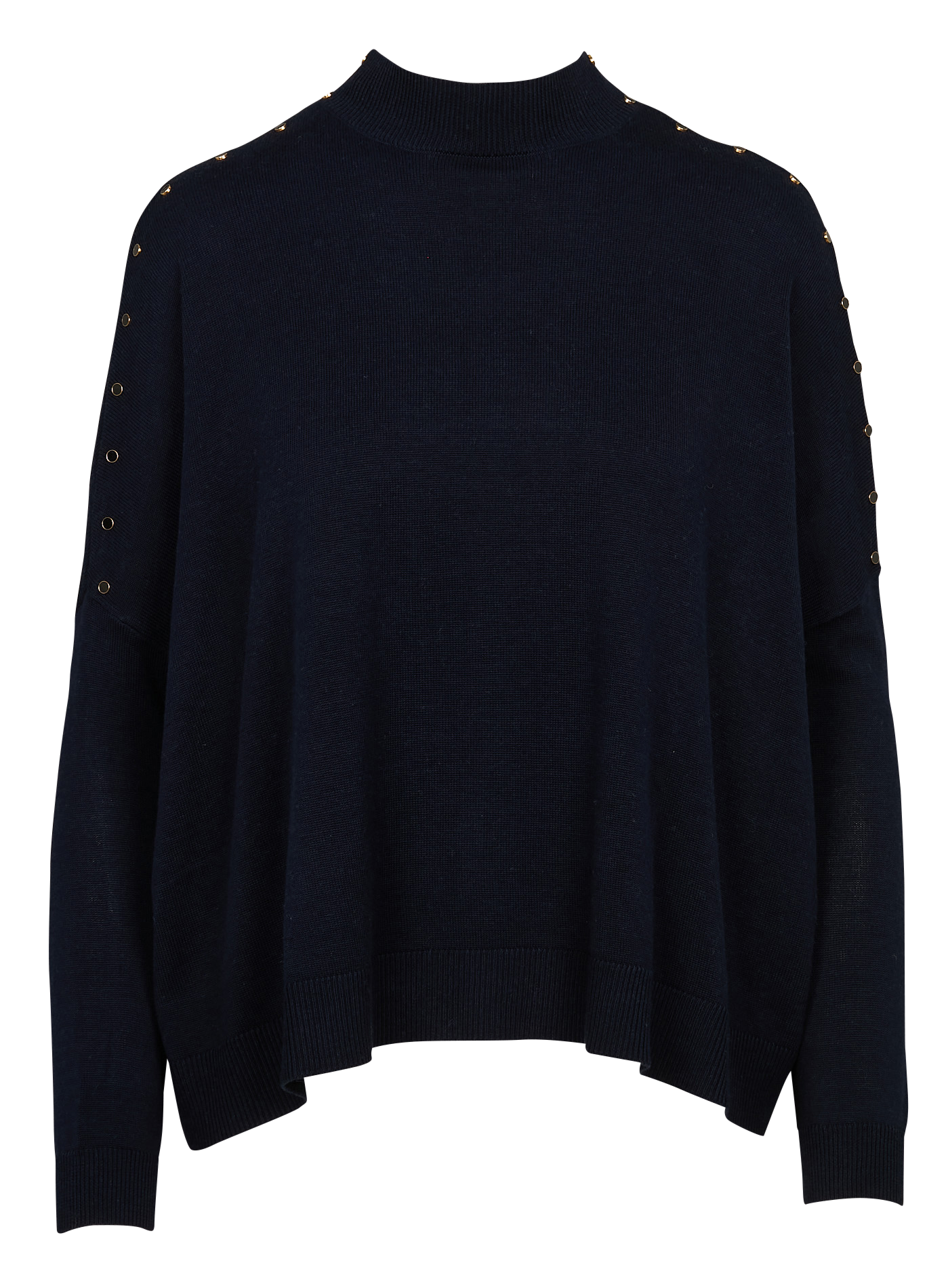 Pull cape tricot boutonné| Bleu