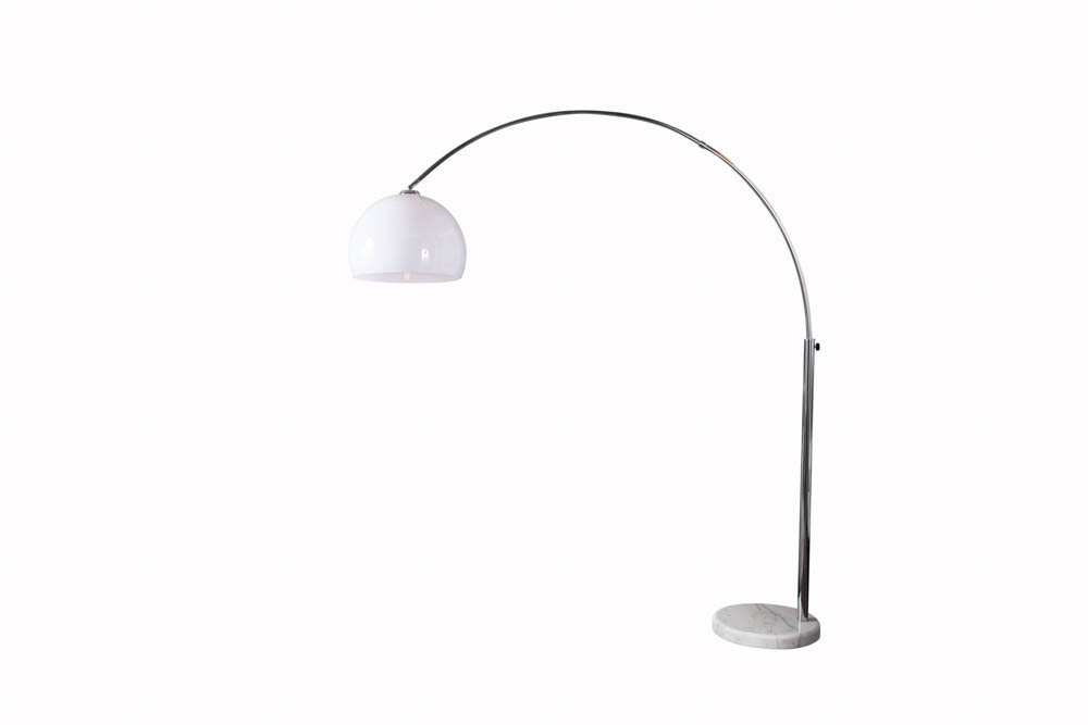 Ausziehbare Bogenlampe LOUNGE DEAL 175-205cm weiß Marmorfuß Stehlampe