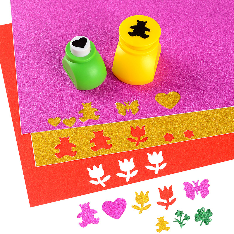 (10er Set) 250gm2 Bastelpapier DIY Glitzer A4 Kraftpapier - Assortiert
