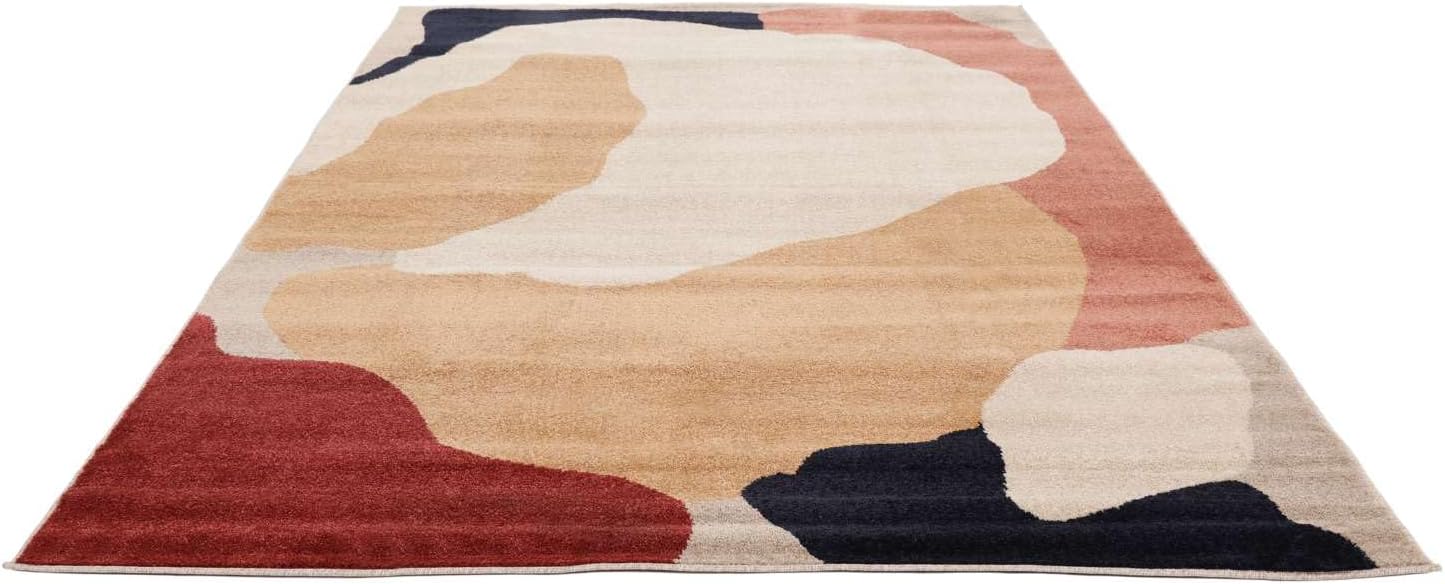 RugVista Big Sur, Teppich, Moderne Teppiche, 230 x 160 cm, Rechteckig, Niedriger Stapel, Wohnzimmer, Schlafzimmer, Nur chemische Reinigung, Oeko_tex_100, Gelb/Cremeweiß Beige