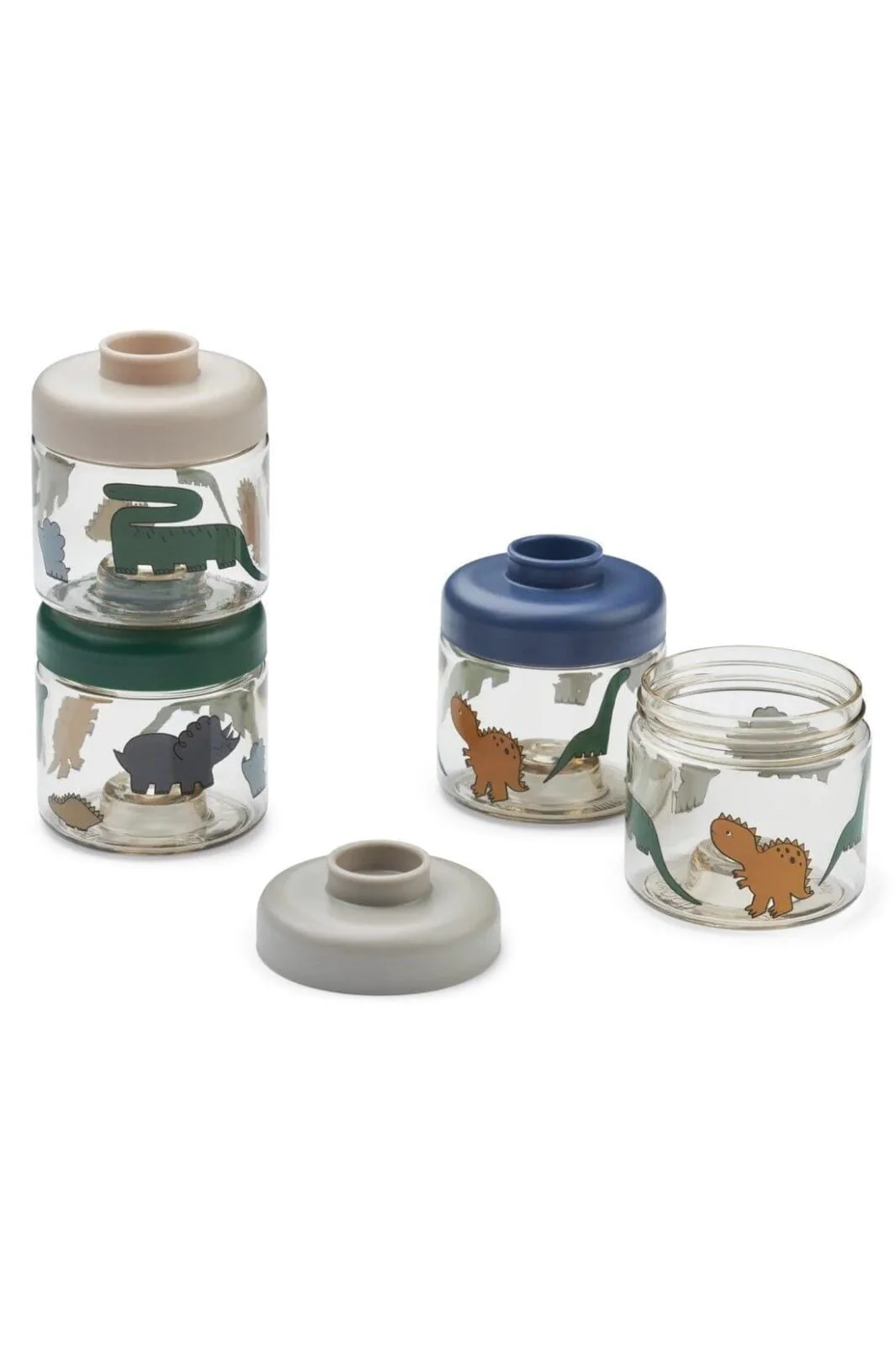 Liewood Dominique Baby Food Boxes 4-Pack dinosaurs mist