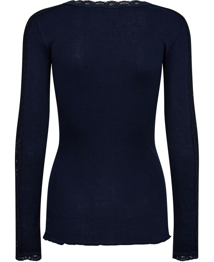 Rosemunde Organic t-shirt w/ lace1 Blå