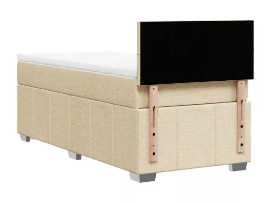 Sommier à lattes de lit et matelas Crème 90x190 cm Tissu