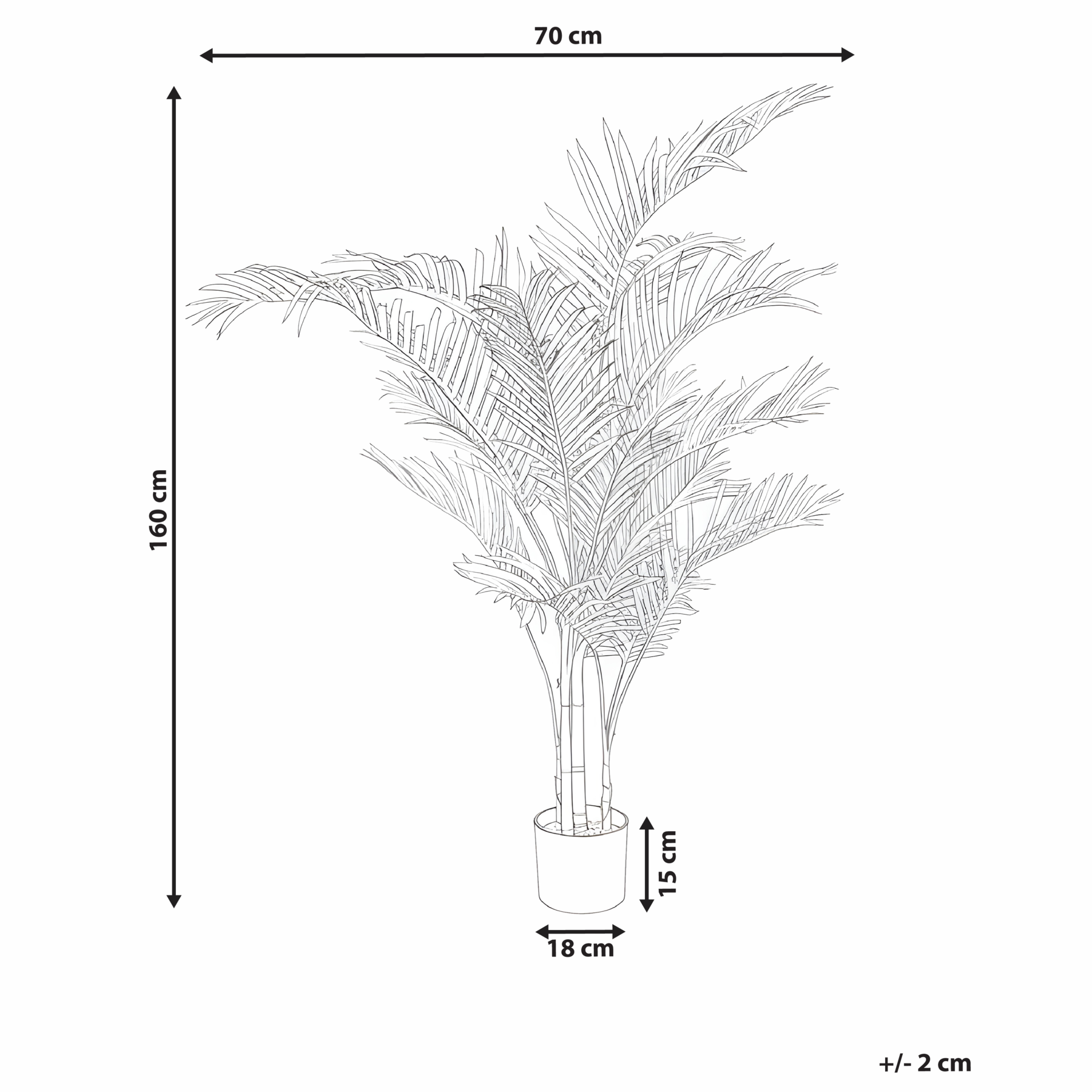 Beliani - ARECA PALM - Kunstplant - Goud - 160 cm - Kunststof