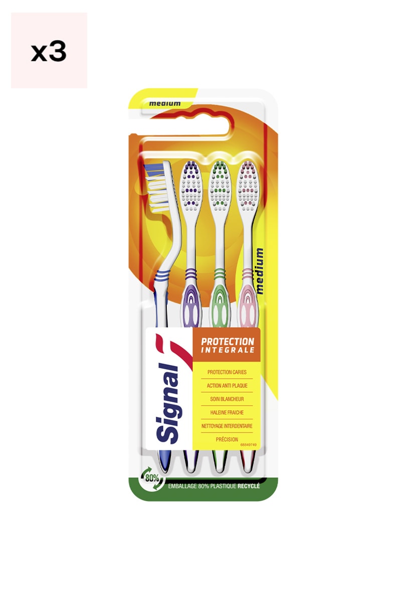 Brosses à dents - Protection intégrale - Médium - 12 unités