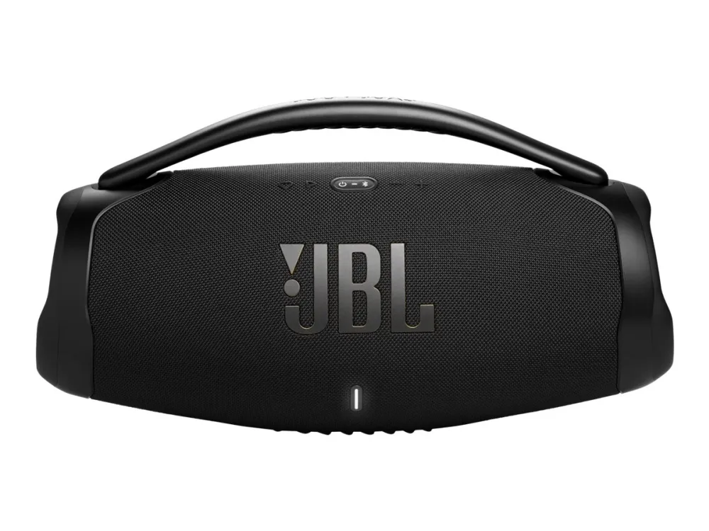 JBL Boombox 3 Wi-Fi - Boombox-højttaler - til transportabel brug - trådløs - Wi-Fi 6, Bluetooth - App-kontrolleret - 3-vejs - sort