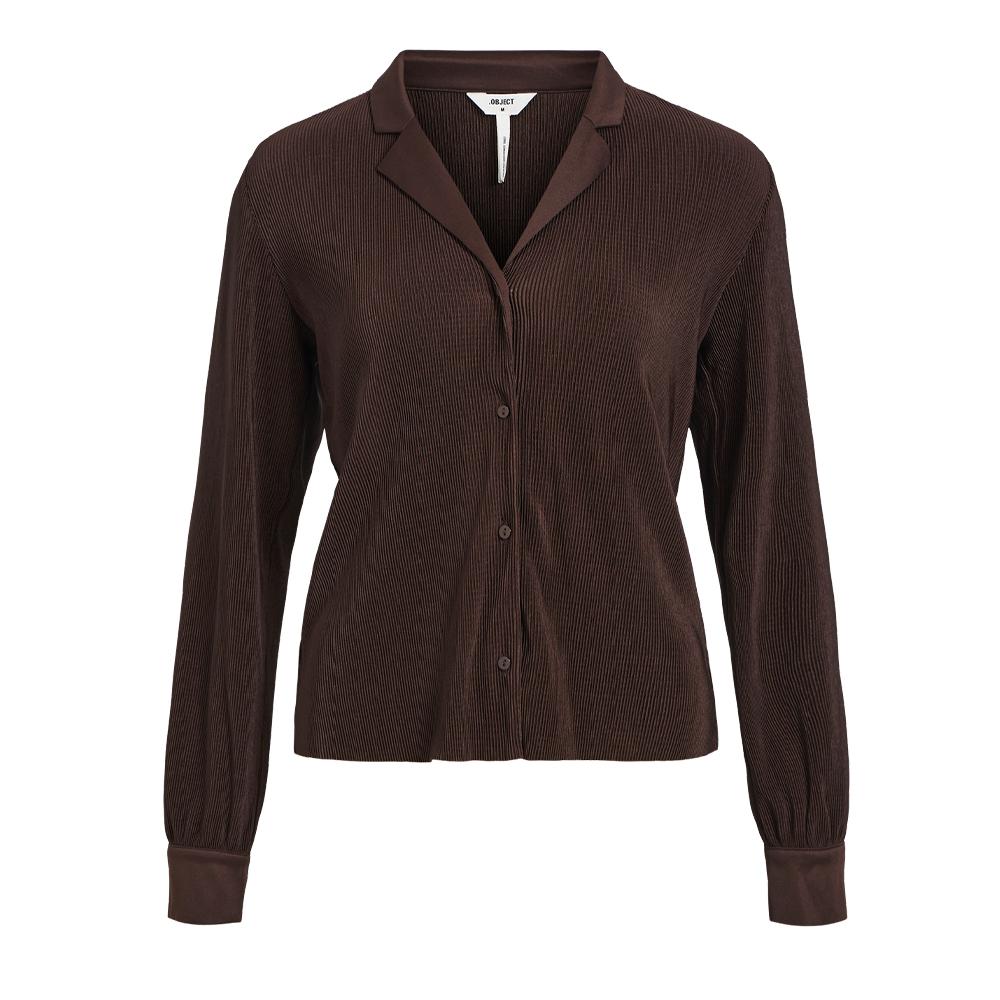 Object Chemise Plissé Marron Femme Object Shila