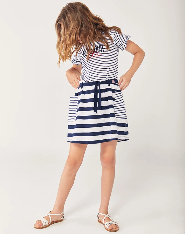 Kleid BONJOUR gestreift in blau/weiß