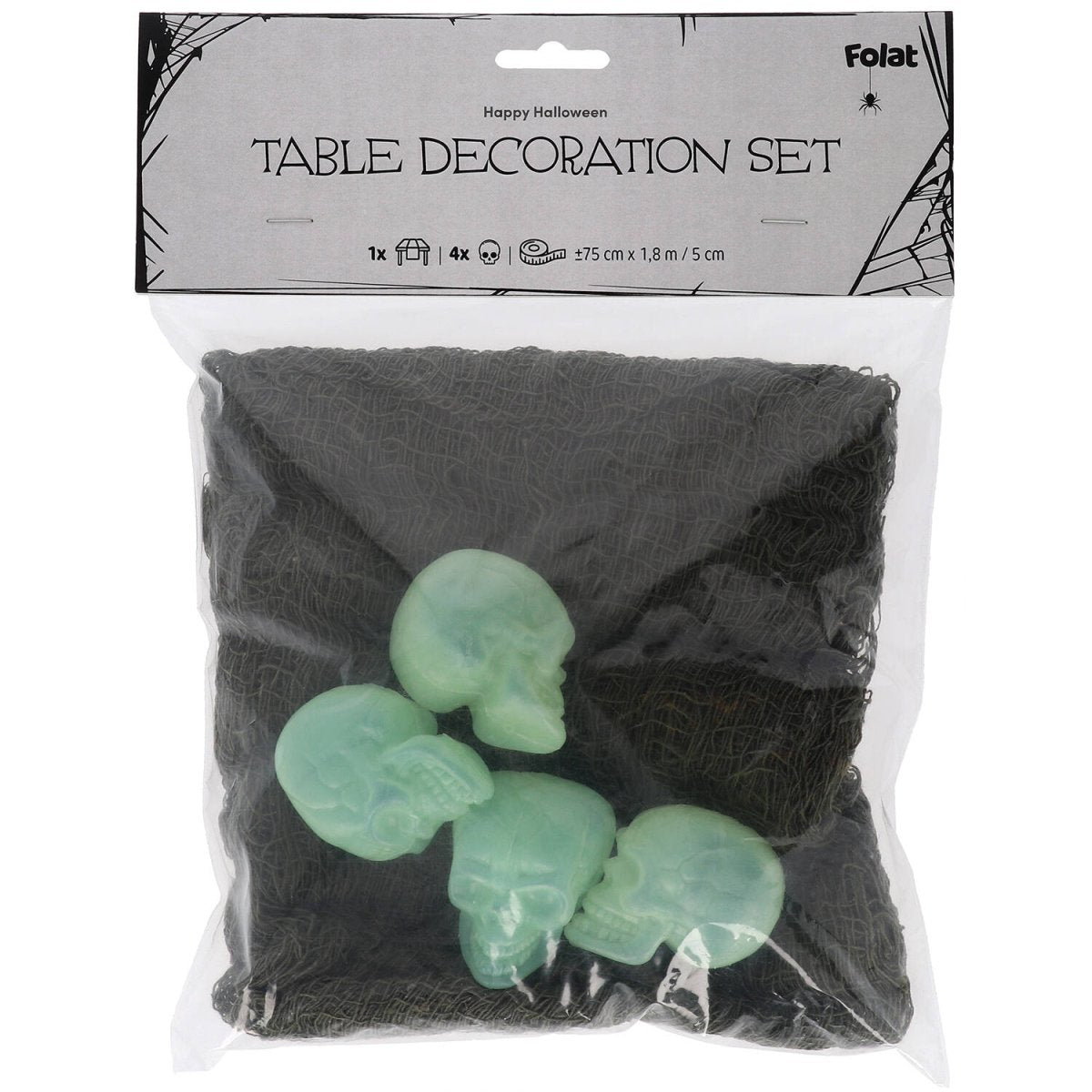 Halloween Tafelloper Met Schedels 5 delig