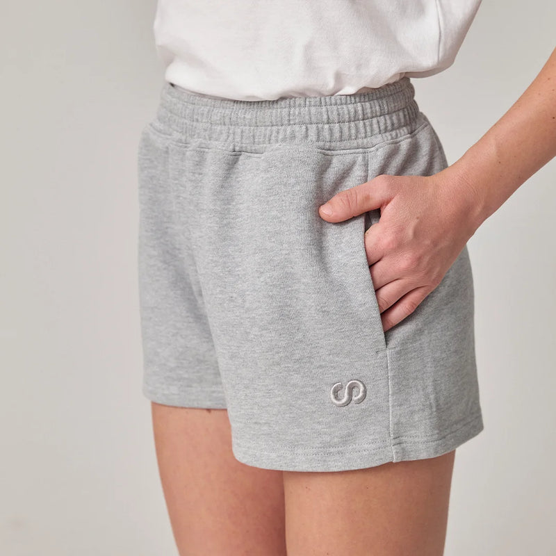 Sweatshorts Damen aus Bio-Baumwolle Hellgrau