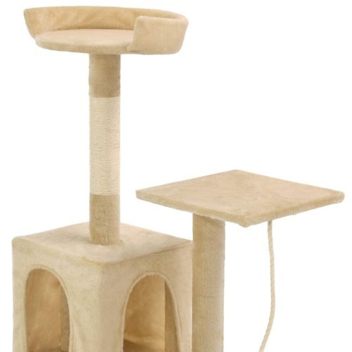 Arranhador bege para gatos com sisal.