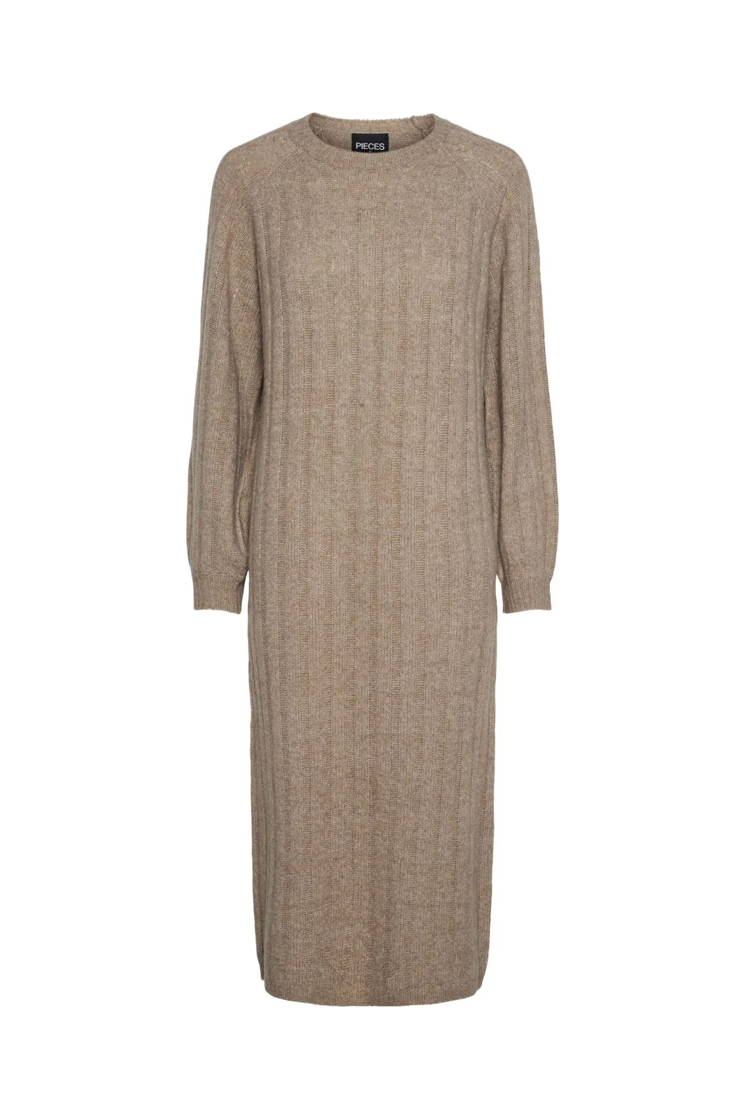 Pieces Pcmaggy Ls Knit Dress 4542704 taupe gray