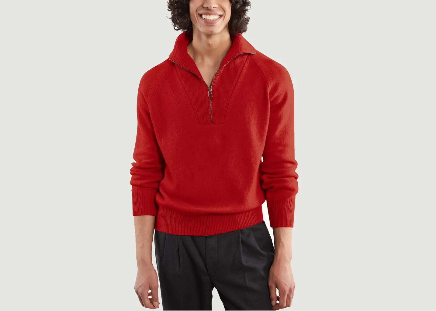 Pull col zippé en cachemire Tricot