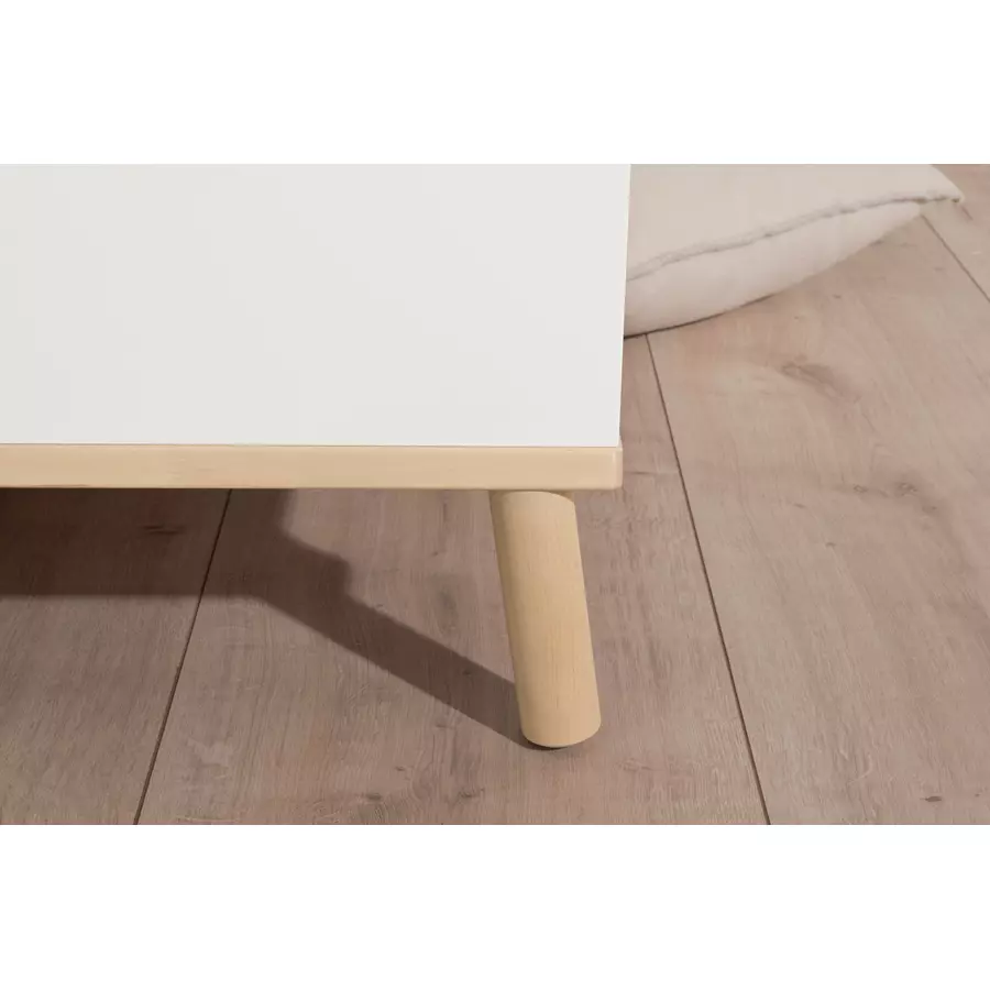 PAIDI Kommode Ylvie breit 2 Schubladen weiß 1 Schublade Birke