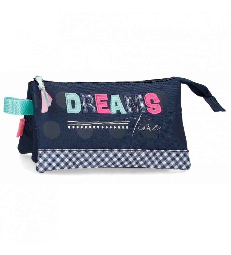 Estojo para lápis Movom Dreams Time com três compartimentos, cor Marine.