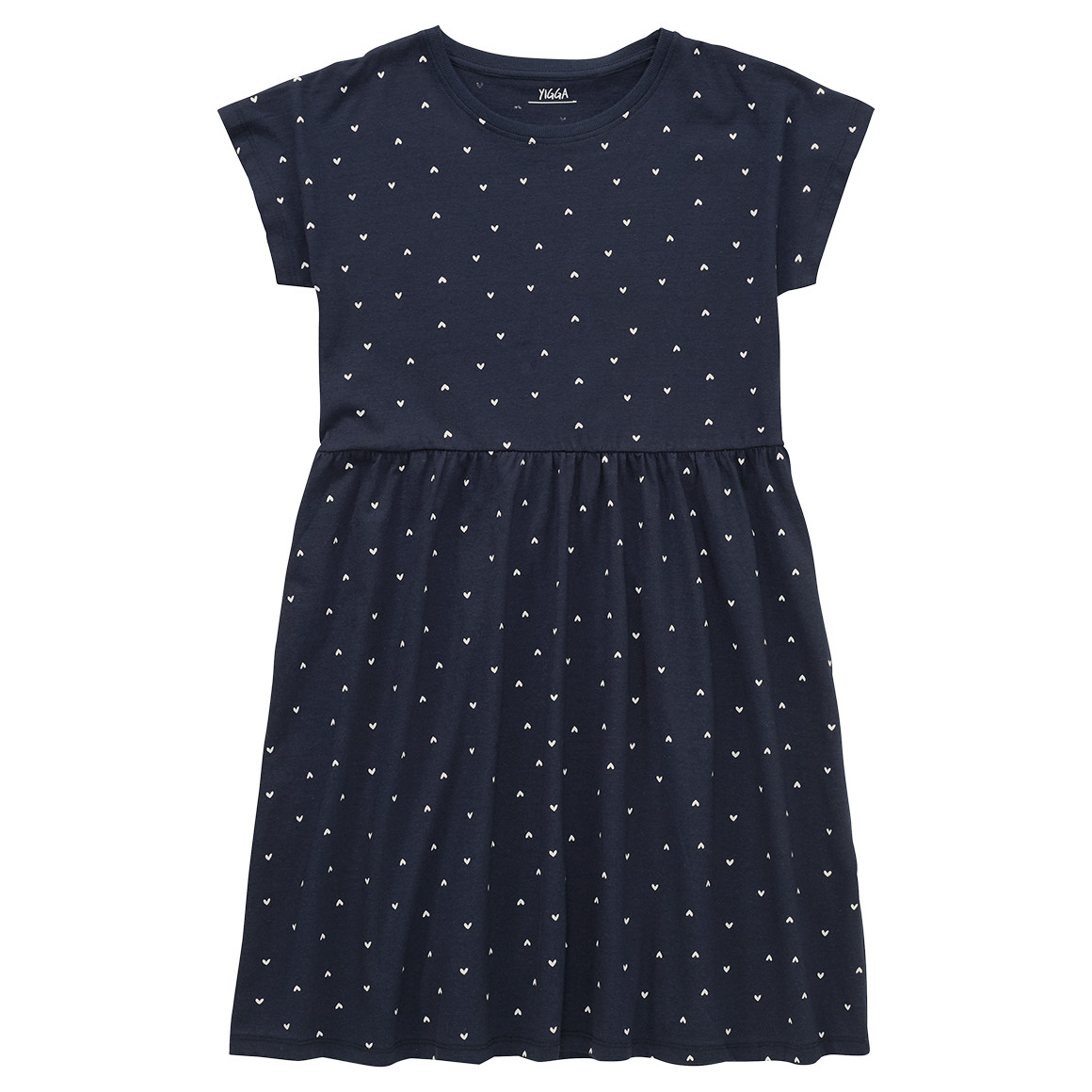 Yigga Mädchen Kleid mit Herz-Allover dunkelblau