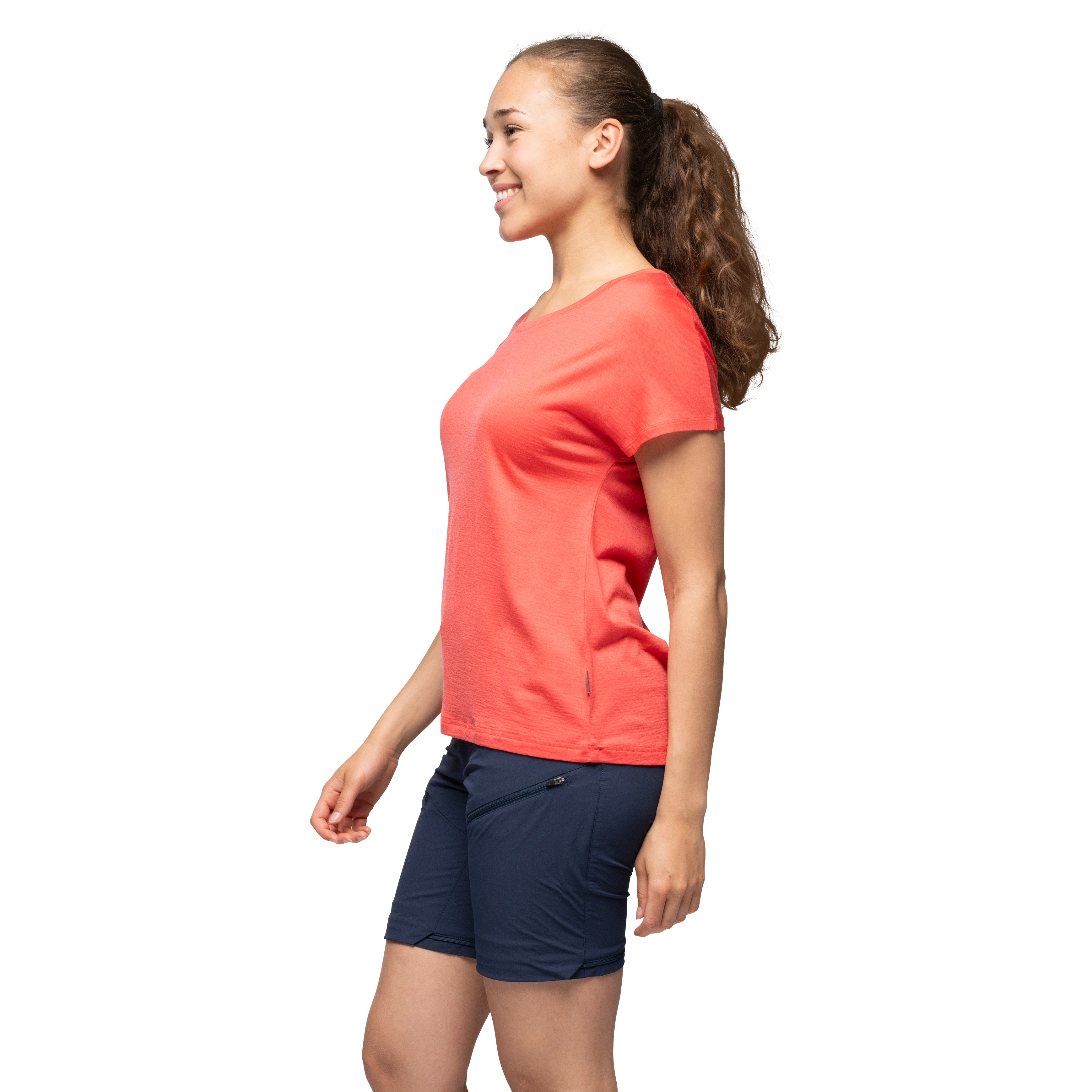 Whenever Merino Tee Women Peachy Red